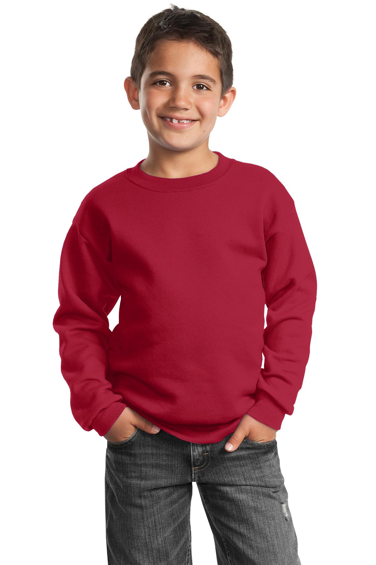 Port & Company Youth Core Fleece Crewneck Sweatshirt. PC90Y