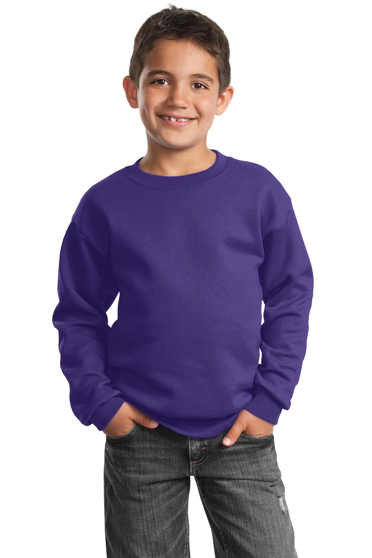 Port & Company Youth Core Fleece Crewneck Sweatshirt. PC90Y