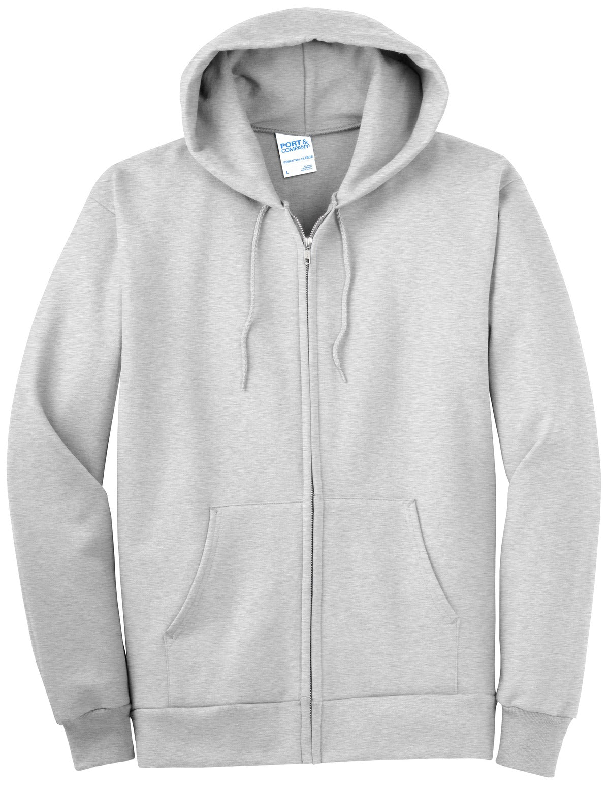 Port & Company Essential Fleece Full-Zip Hooded Sweatshirt. PC90ZH