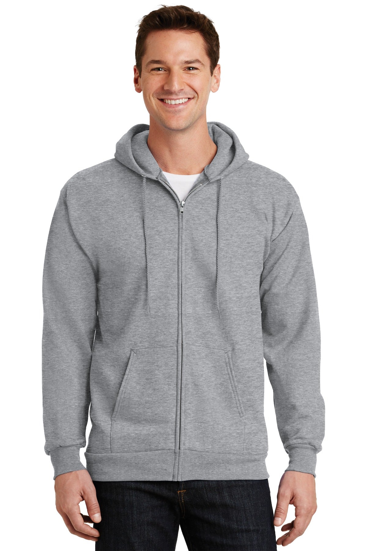 Port & Company Essential Fleece Full-Zip Hooded Sweatshirt. PC90ZH