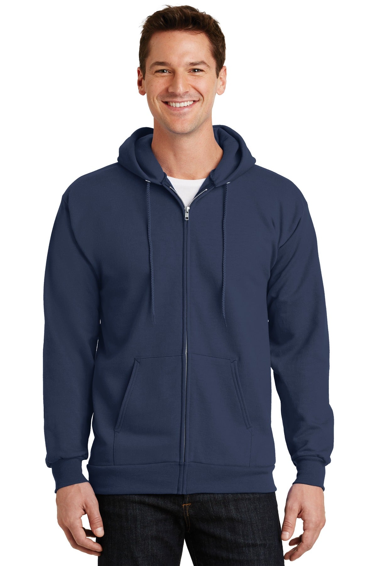 Port & Company Essential Fleece Full-Zip Hooded Sweatshirt. PC90ZH