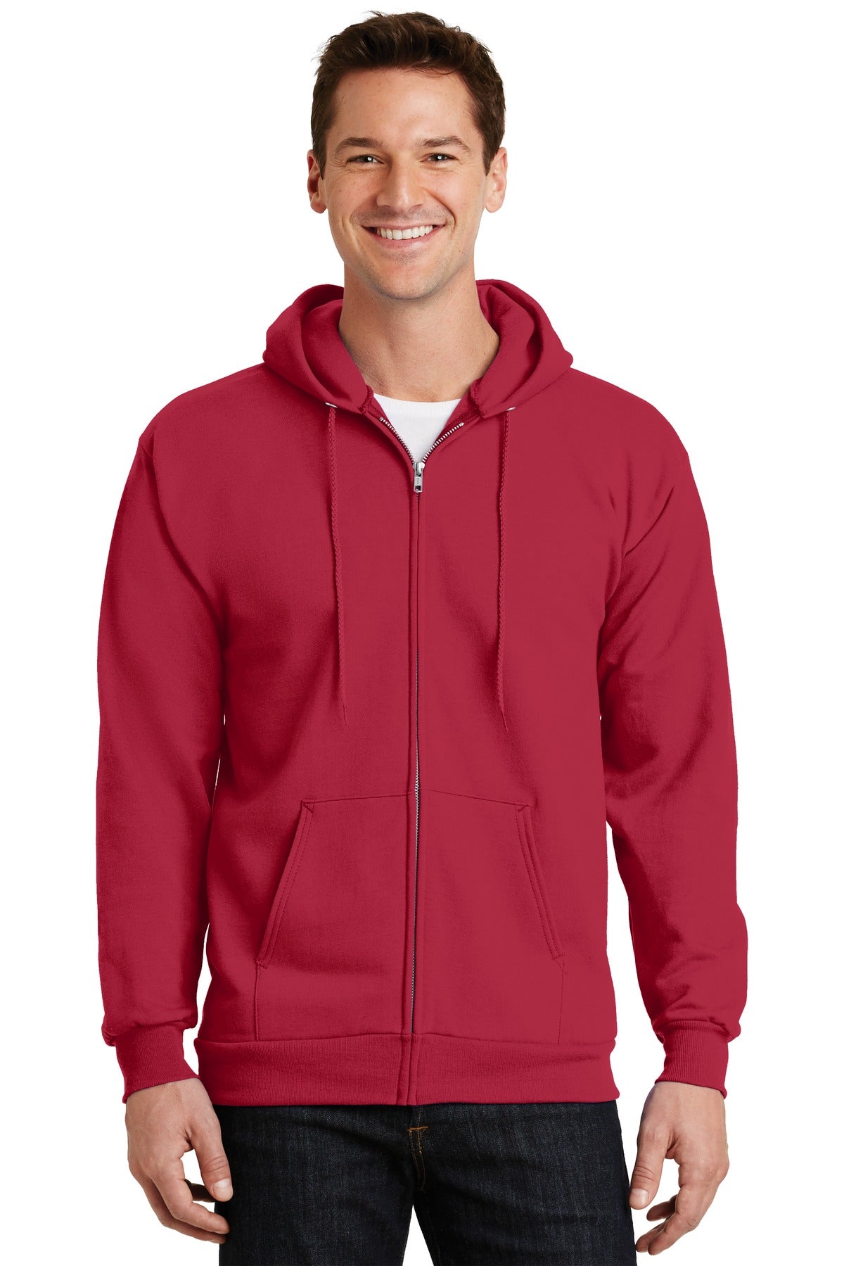 Port & Company Essential Fleece Full-Zip Hooded Sweatshirt. PC90ZH