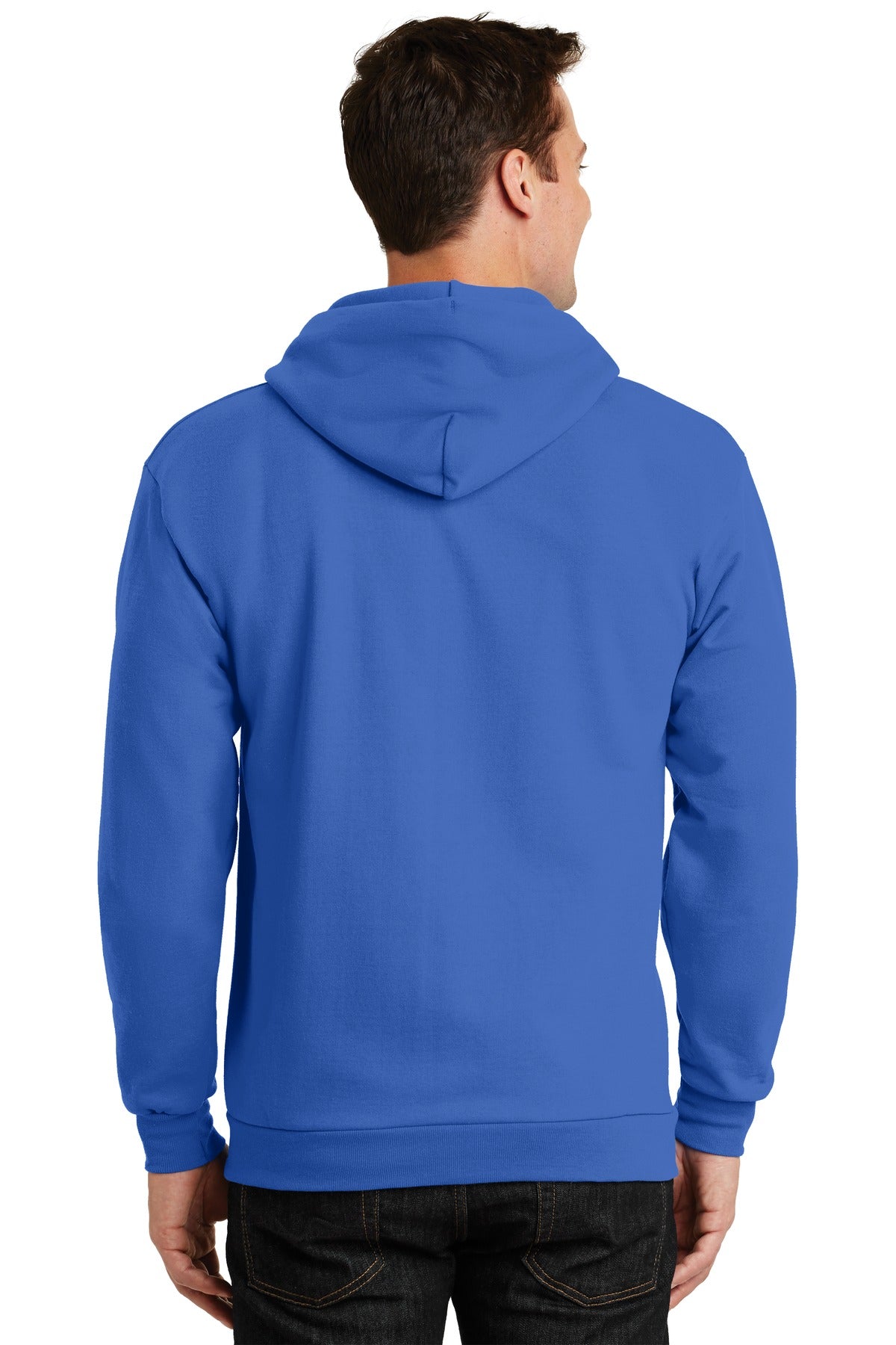 Custom Embroidered Port & Company Essential Fleece Full-Zip Hooded Sweatshirt. PC90ZH,Royal