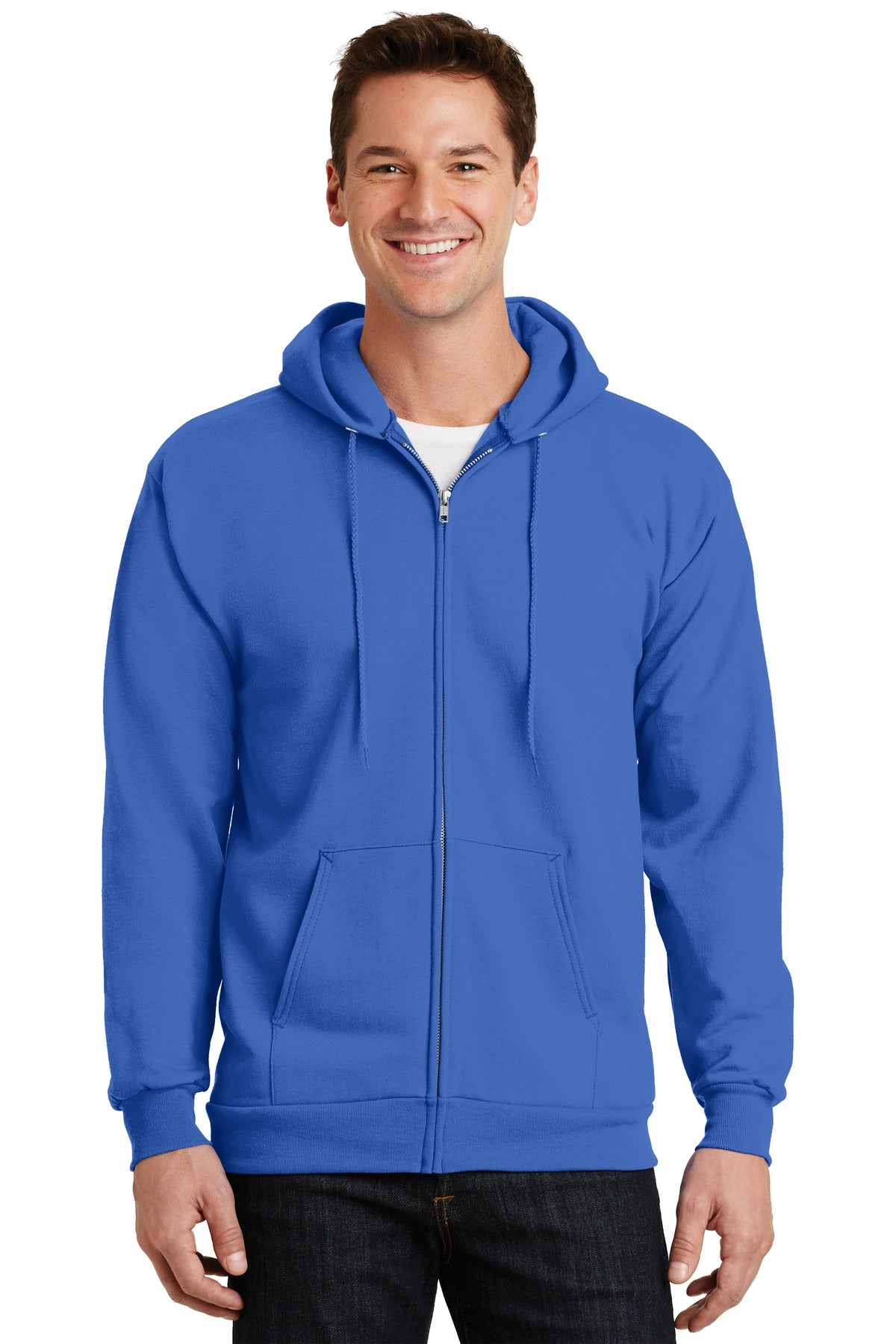 Port & Company Essential Fleece Full-Zip Hooded Sweatshirt. PC90ZH