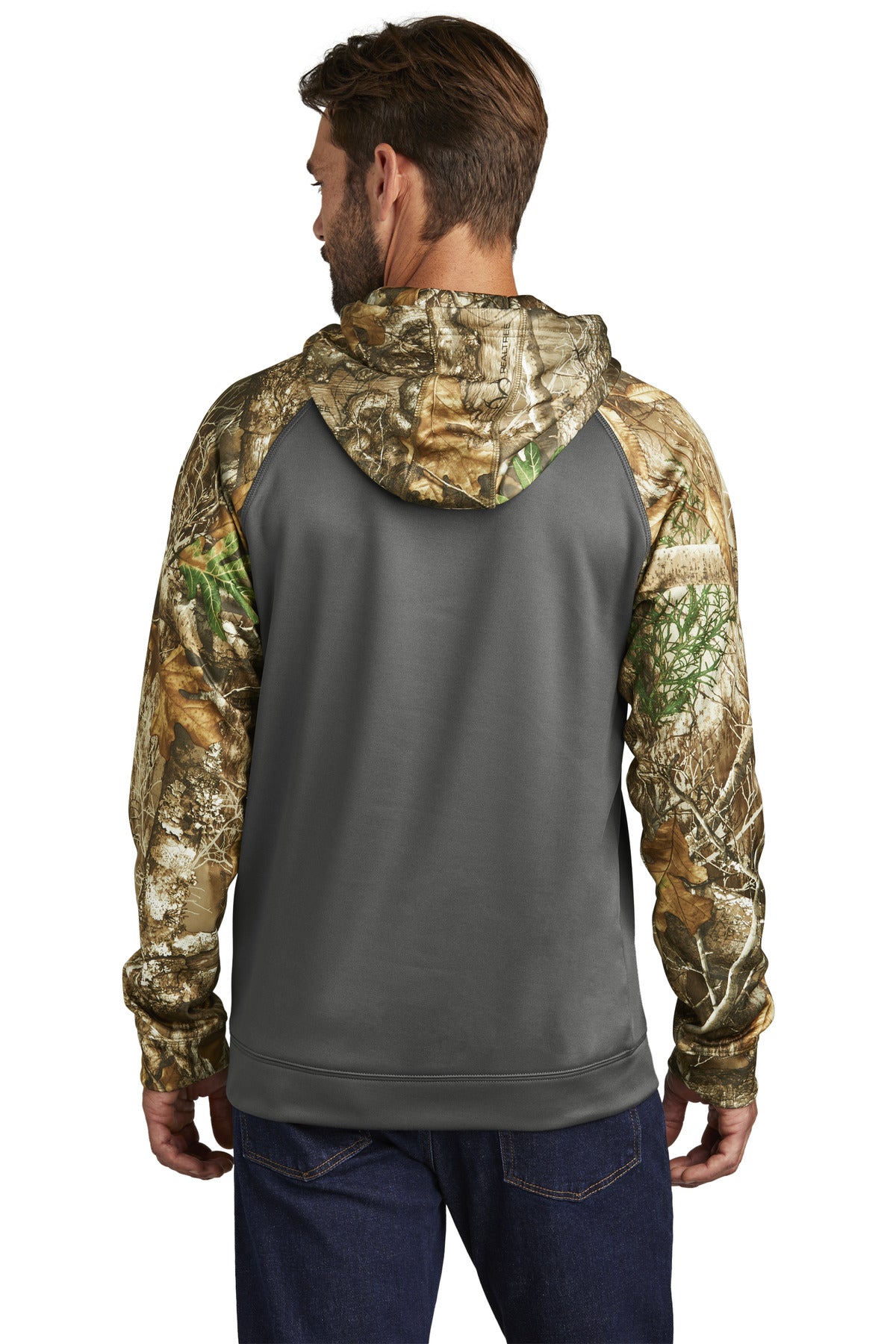 Custom Embroidered Russell Outdoors Realtree Performance Colorblock Pullover Hoodie RU451,Magnet/ Realtree Edge