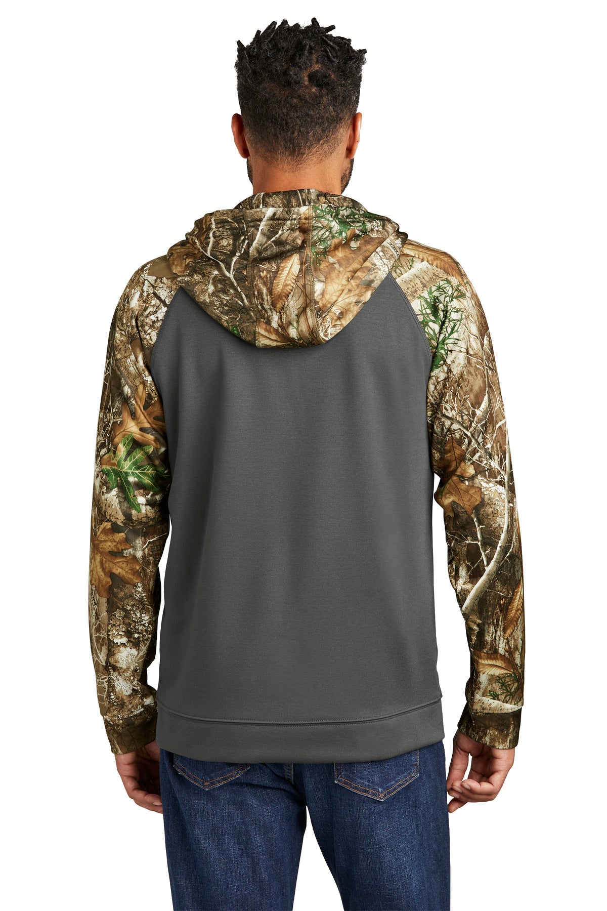 Custom Embroidered Russell Outdoors Realtree Performance Colorblock Full-Zip Hoodie RU452,Magnet/ Realtree Edge