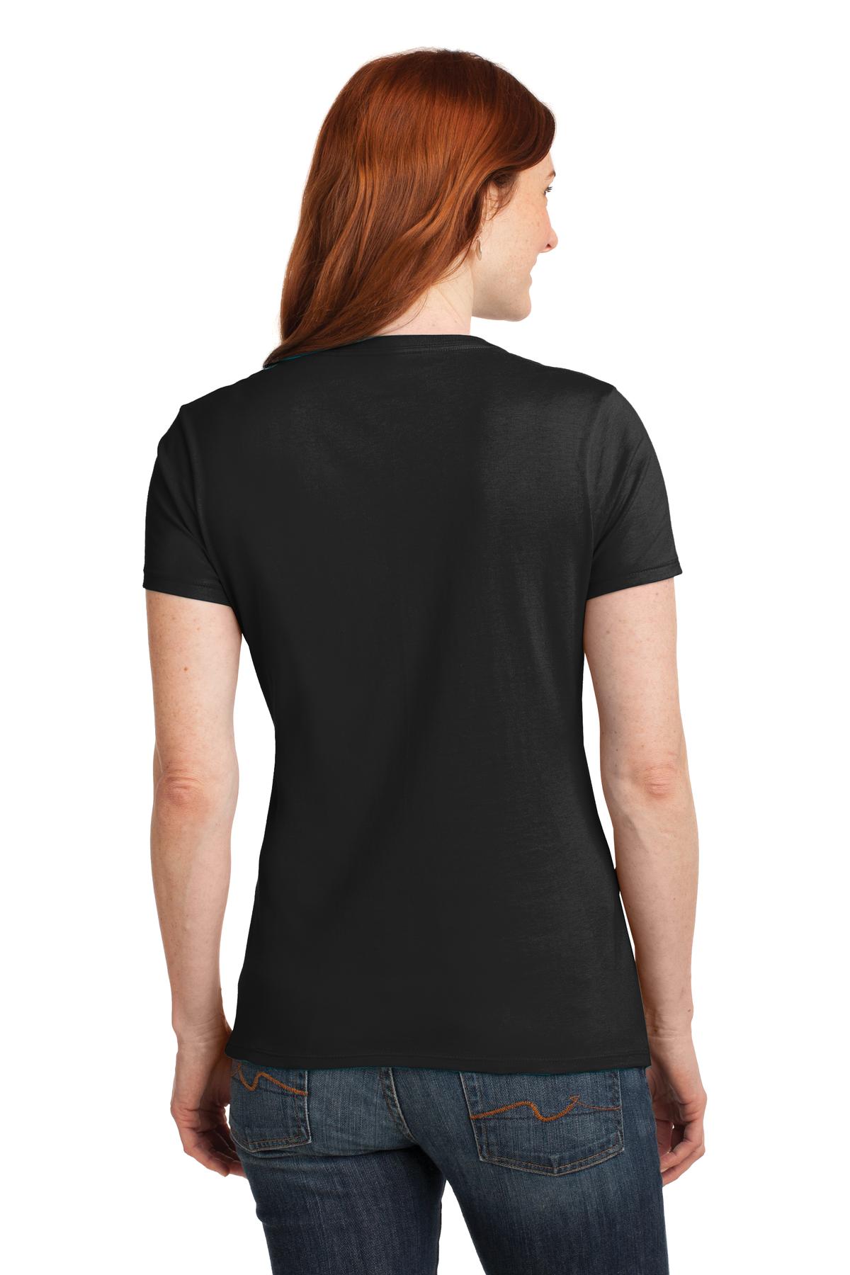 Custom Embroidered Hanes Women's Perfect-T Cotton V-Neck T-Shirt. S04V,Black