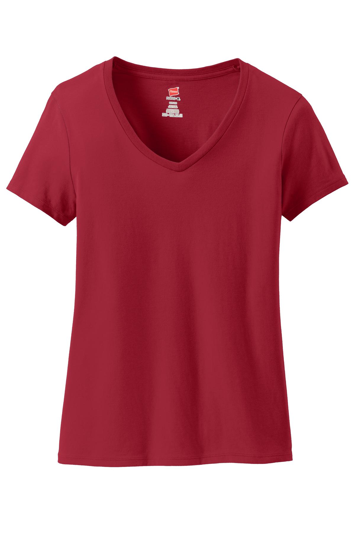 Hanes Women's Perfect-T Cotton V-Neck T-Shirt. S04V