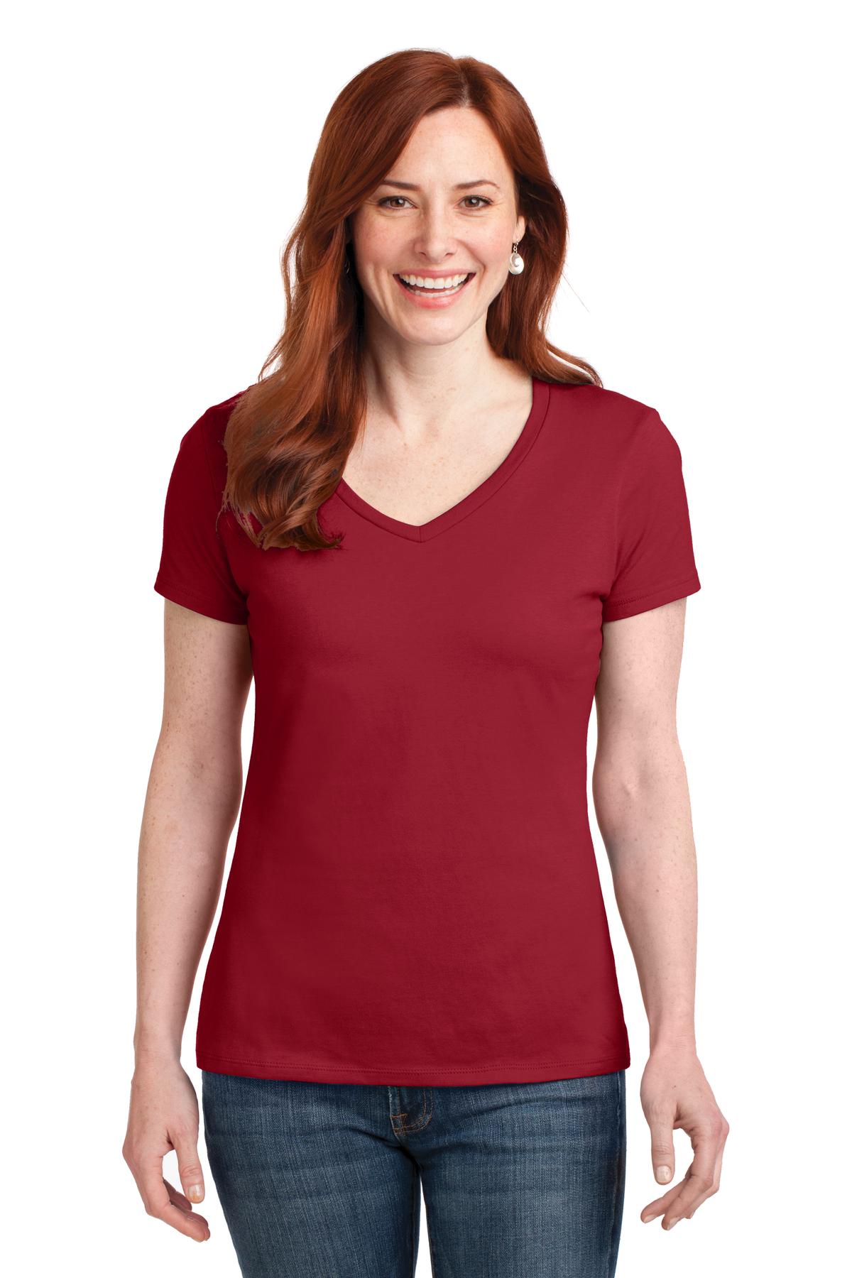 Hanes Women's Perfect-T Cotton V-Neck T-Shirt. S04V
