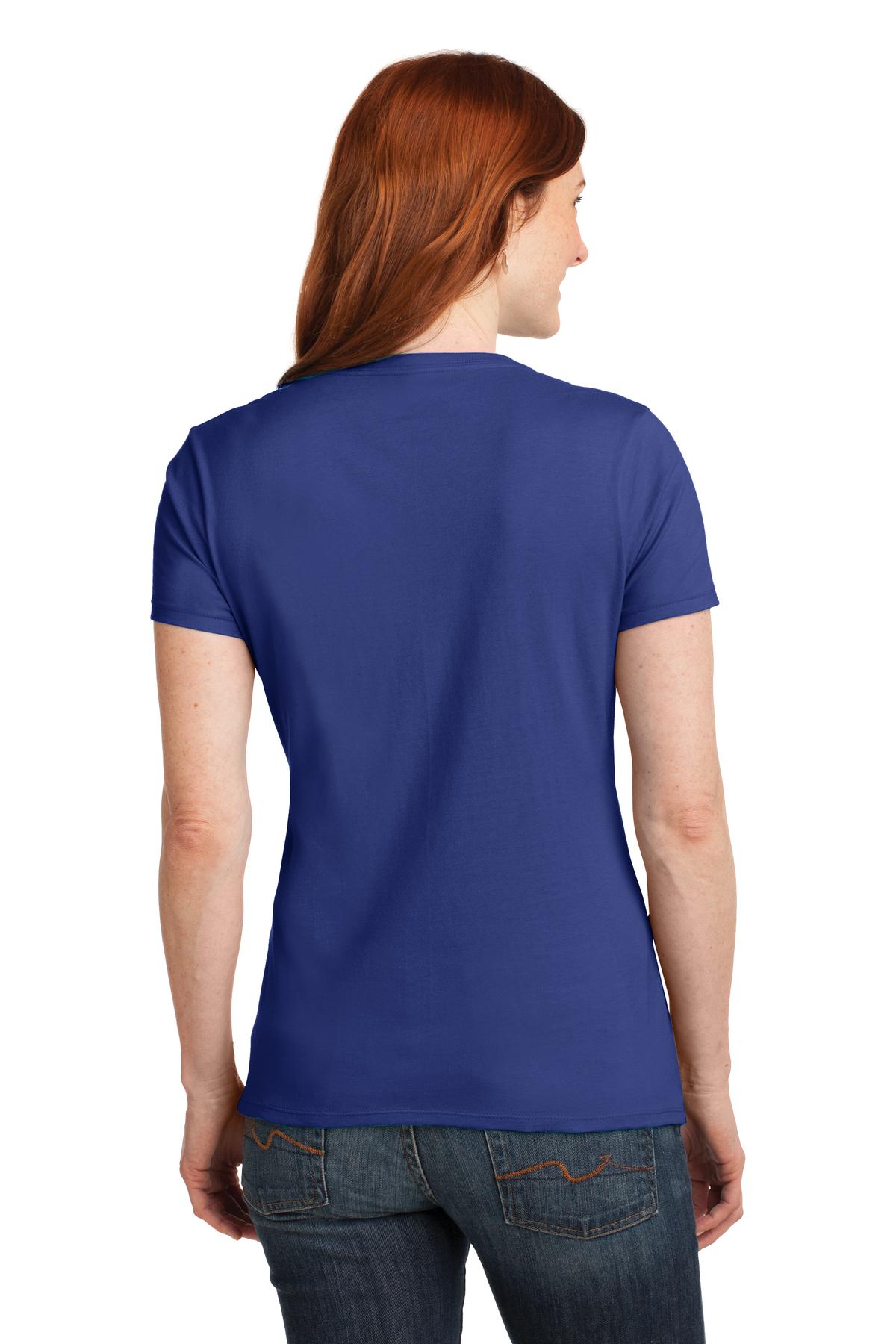 Custom Embroidered Hanes Women's Perfect-T Cotton V-Neck T-Shirt. S04V,Deep Royal