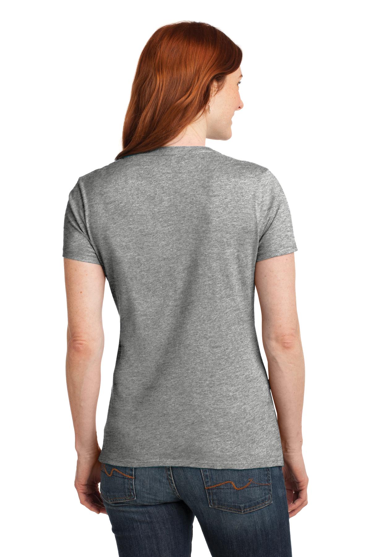 Custom Embroidered Hanes Women's Perfect-T Cotton V-Neck T-Shirt. S04V,Light Steel