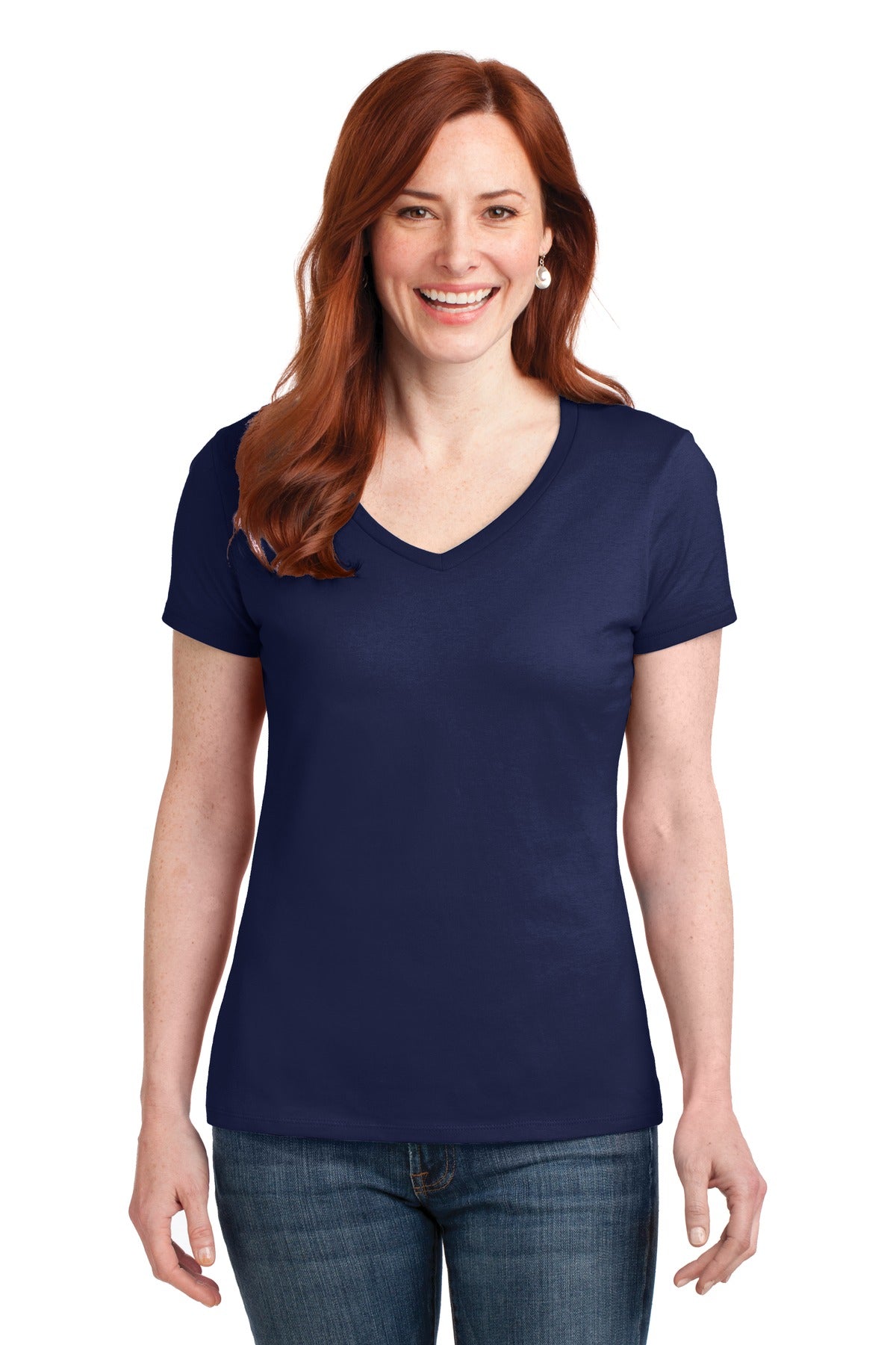 Hanes Women's Perfect-T Cotton V-Neck T-Shirt. S04V