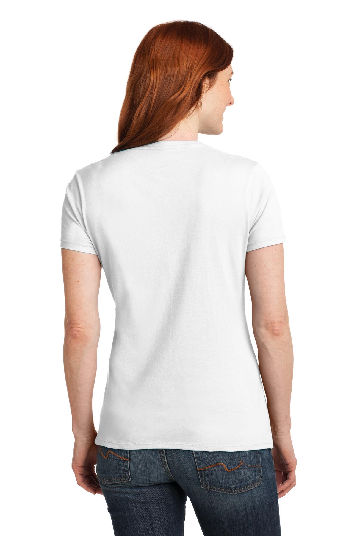 Custom Embroidered Hanes Women's Perfect-T Cotton V-Neck T-Shirt. S04V,White