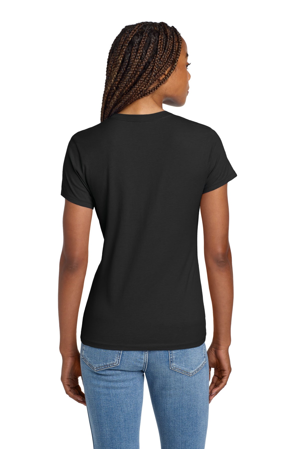 Custom Embroidered Hanes Women's Perfect-T Cotton T-Shirt. SL04,Black