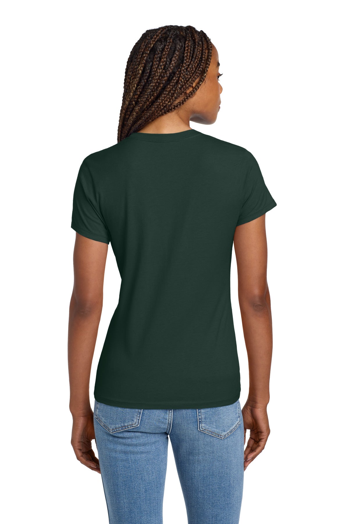 Custom Embroidered Hanes Women's Perfect-T Cotton T-Shirt. SL04,Deep Forest
