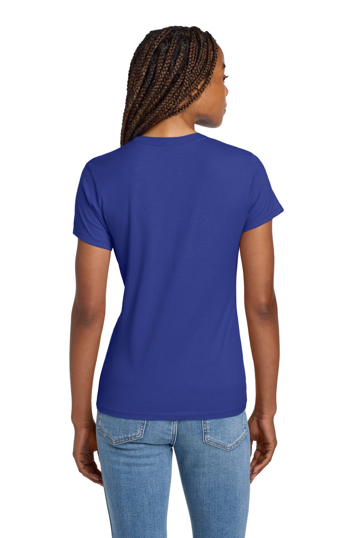 Custom Embroidered Hanes Women's Perfect-T Cotton T-Shirt. SL04,Deep Royal