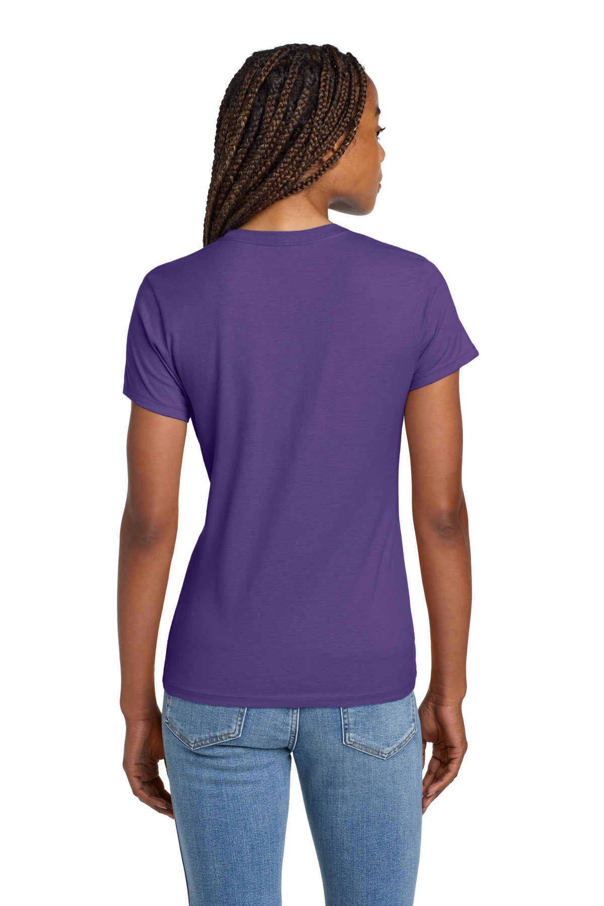 Custom Embroidered Hanes Women's Perfect-T Cotton T-Shirt. SL04,Purple