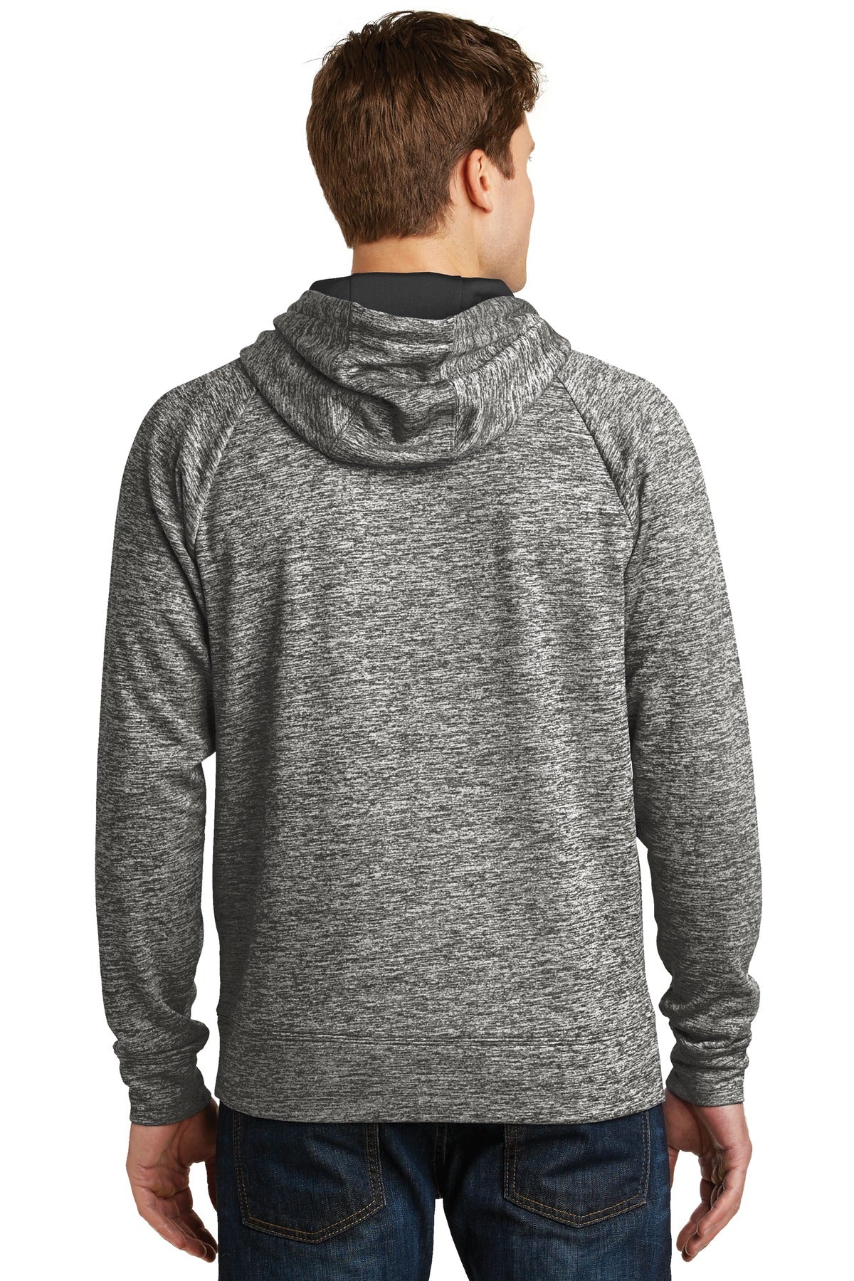 Custom Embroidered Sport-Tek PosiCharge Electric Heather Fleece Hooded Pullover. ST225,Black Electric
