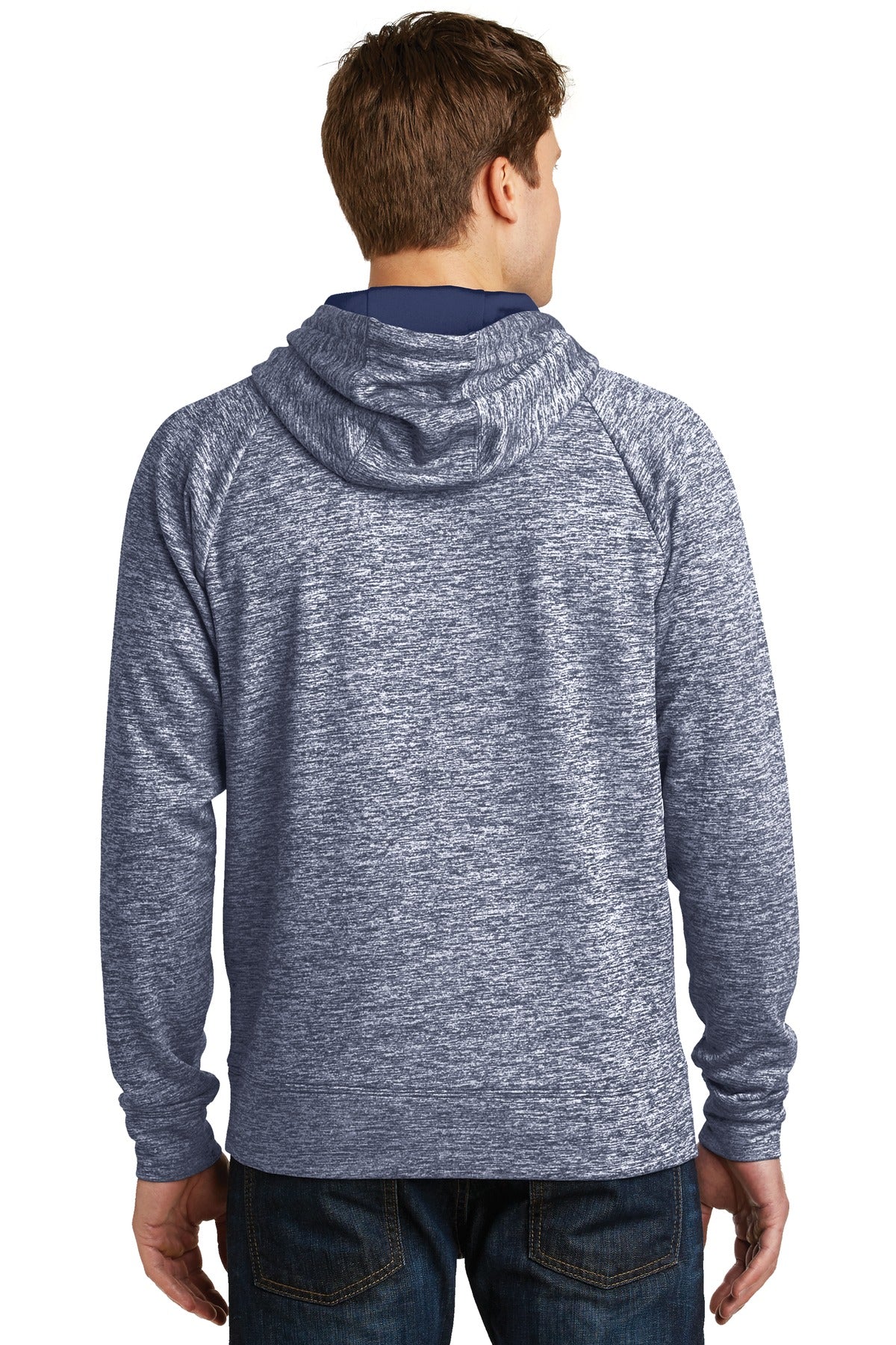 Custom Embroidered Sport-Tek PosiCharge Electric Heather Fleece Hooded Pullover. ST225,True Navy Electric