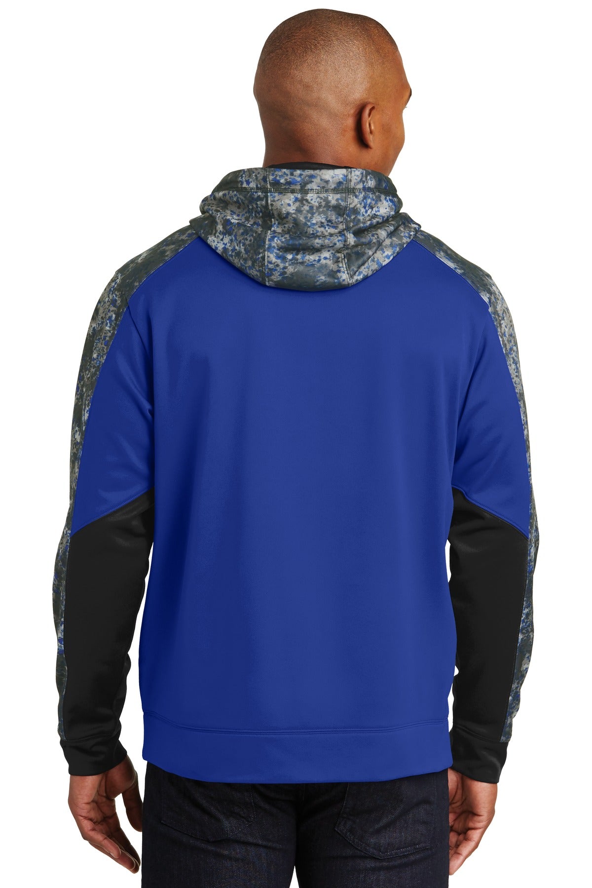 Custom Embroidered Sport-Tek Sport-Wick Mineral Freeze Fleece Colorblock Hooded Pullover. ST231,True Royal/ True Royal