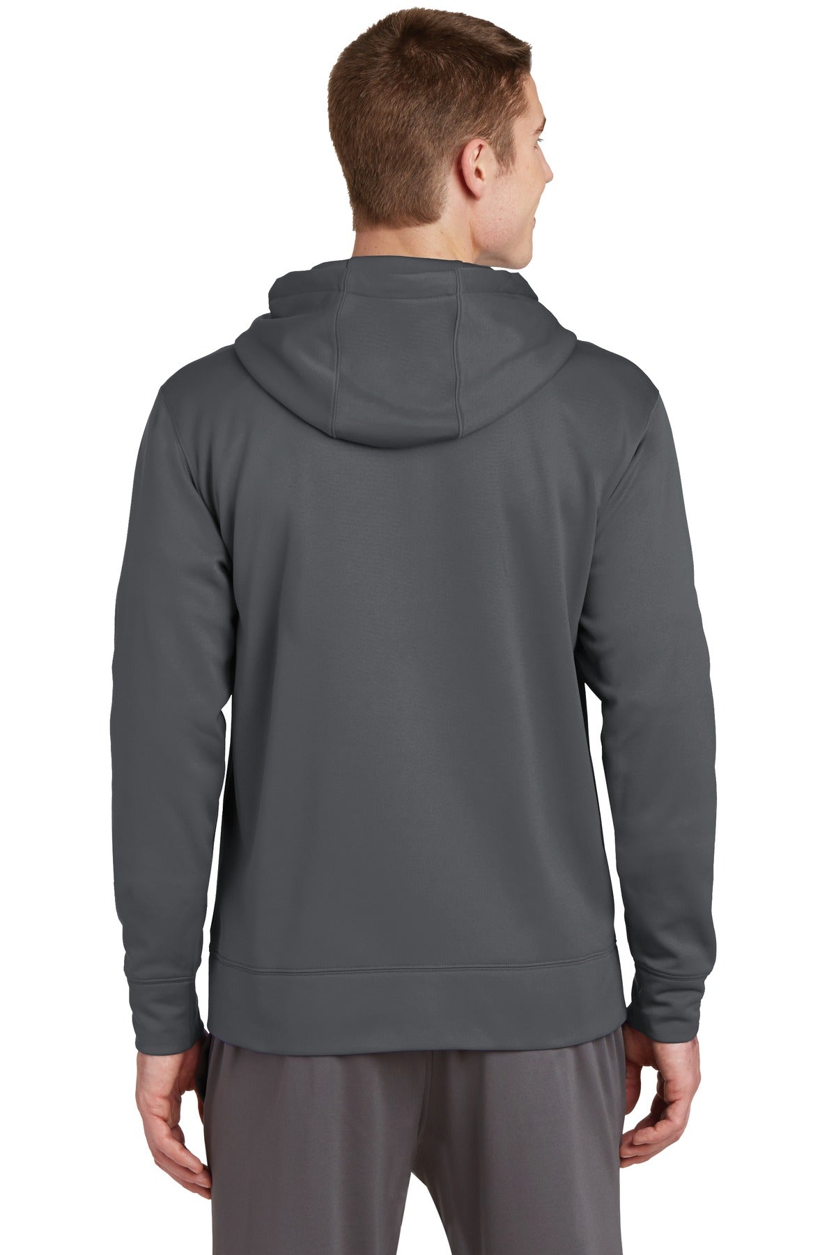 Custom Embroidered Sport-Tek Sport-Wick Fleece Full-Zip Hooded Jacket. ST238,Dark Smoke Grey