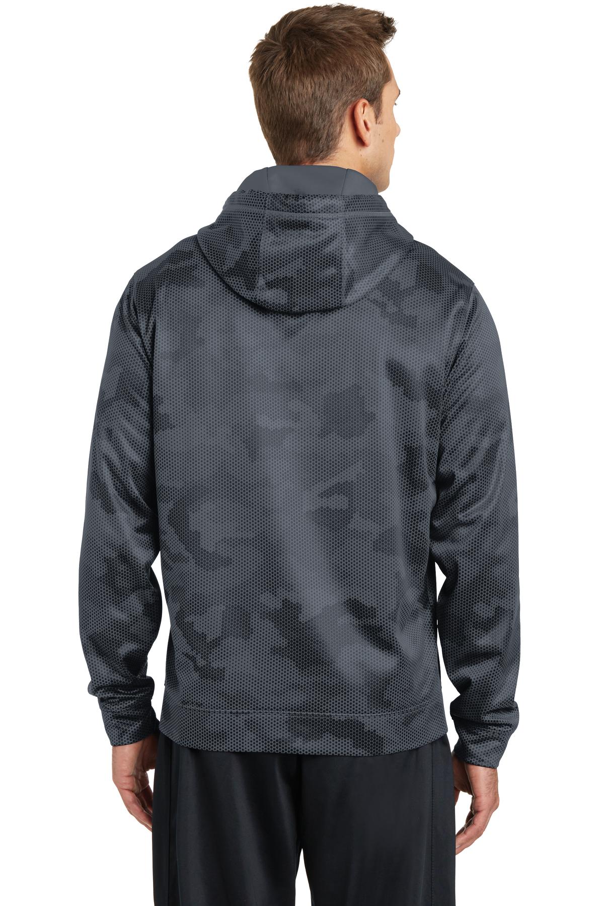 Custom Embroidered Sport-Tek Sport-Wick CamoHex Fleece Hooded Pullover. ST240,Dark Smoke Grey