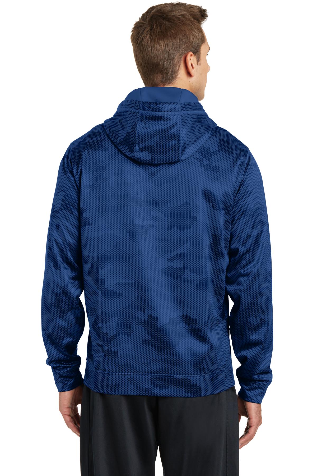 Custom Embroidered Sport-Tek Sport-Wick CamoHex Fleece Hooded Pullover. ST240,True Royal