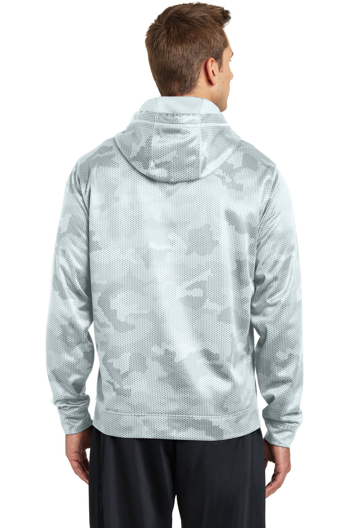 Custom Embroidered Sport-Tek Sport-Wick CamoHex Fleece Hooded Pullover. ST240,White