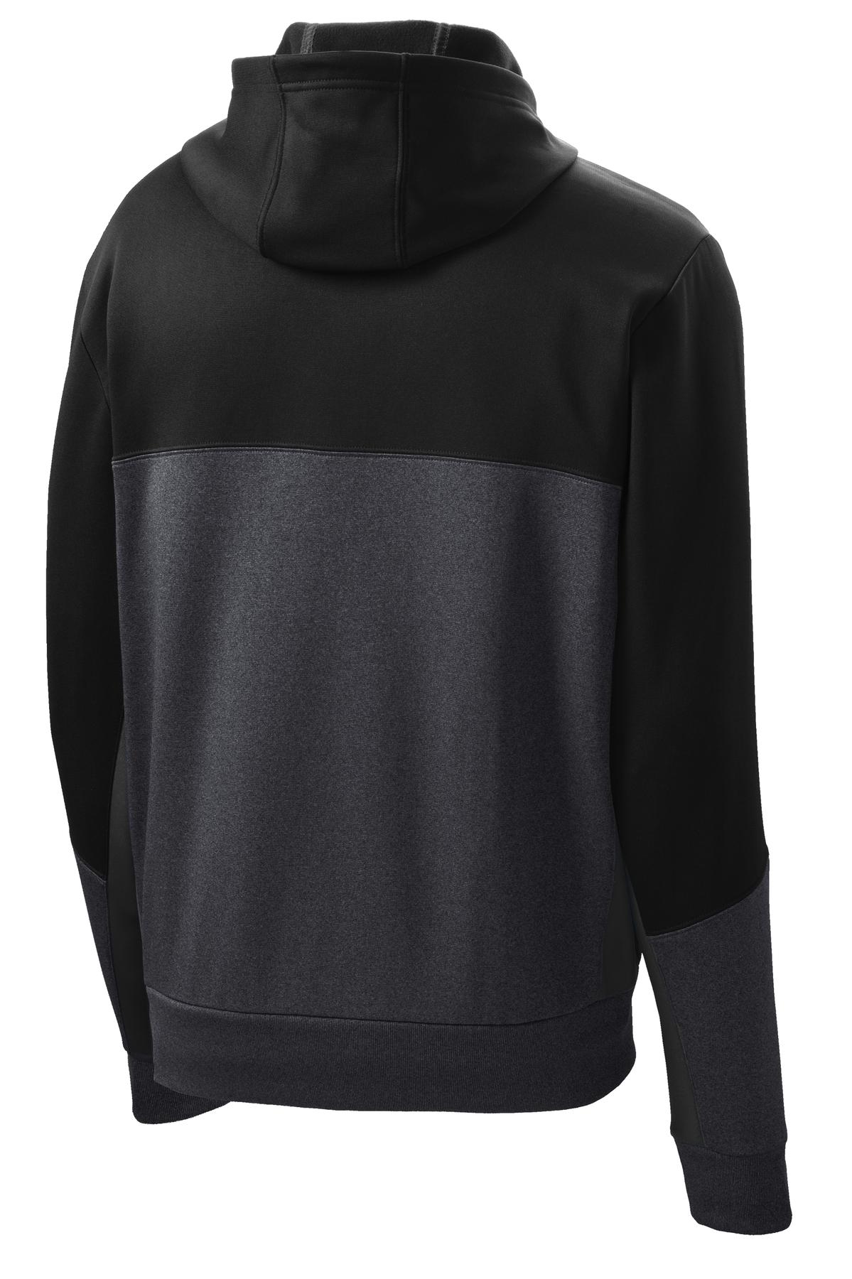 Sport-Tek Tech Fleece Colorblock Full-Zip Hooded Jacket. ST245
