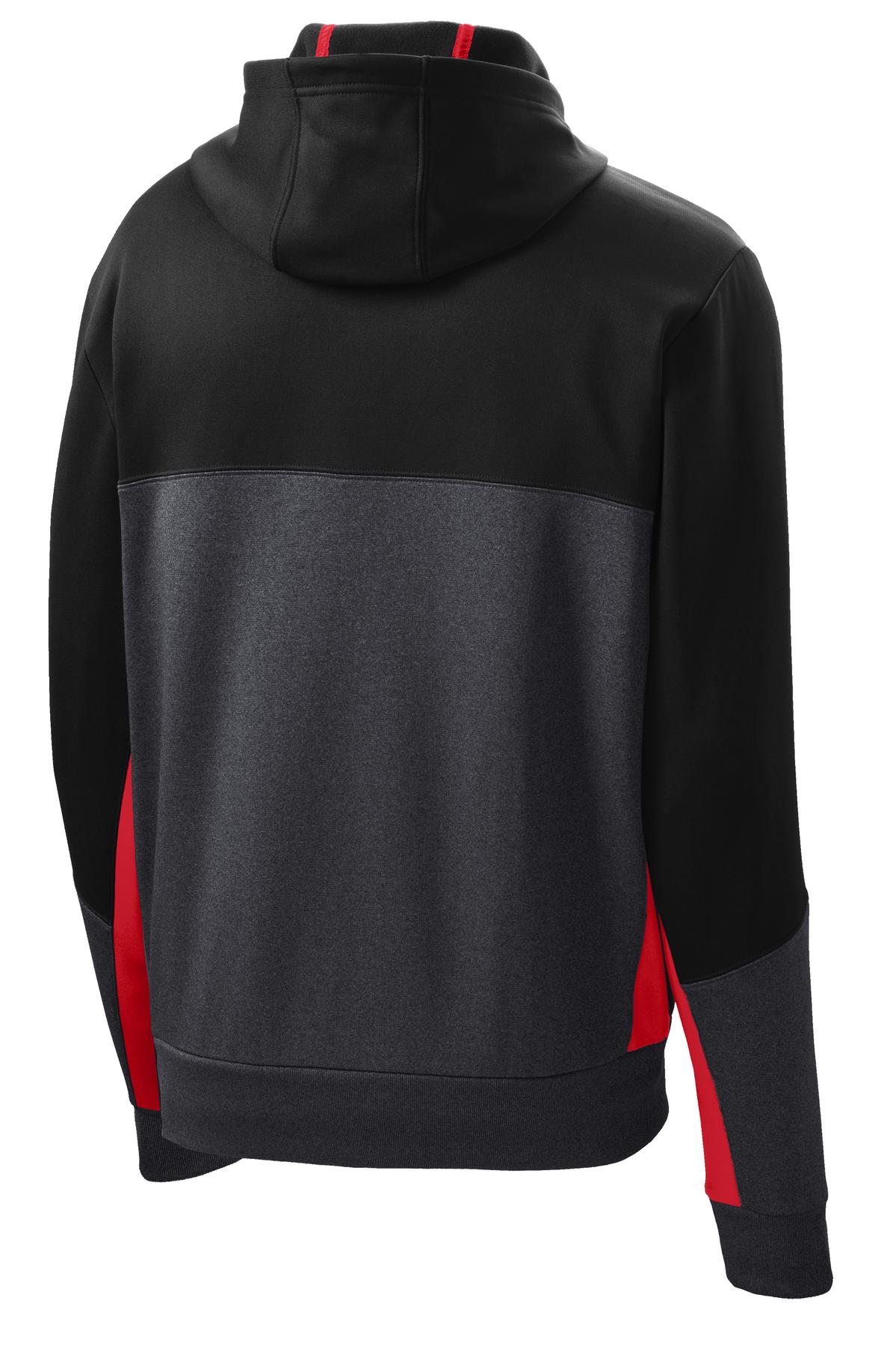 Sport-Tek Tech Fleece Colorblock Full-Zip Hooded Jacket. ST245