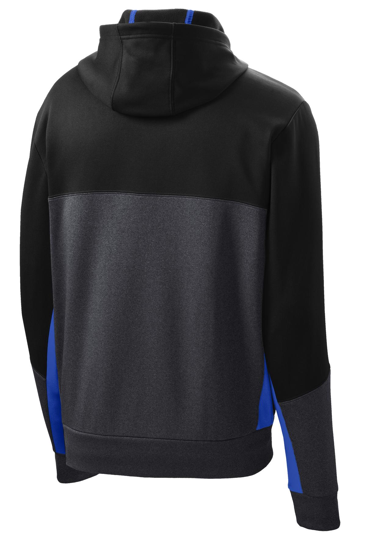 Sport-Tek Tech Fleece Colorblock Full-Zip Hooded Jacket. ST245