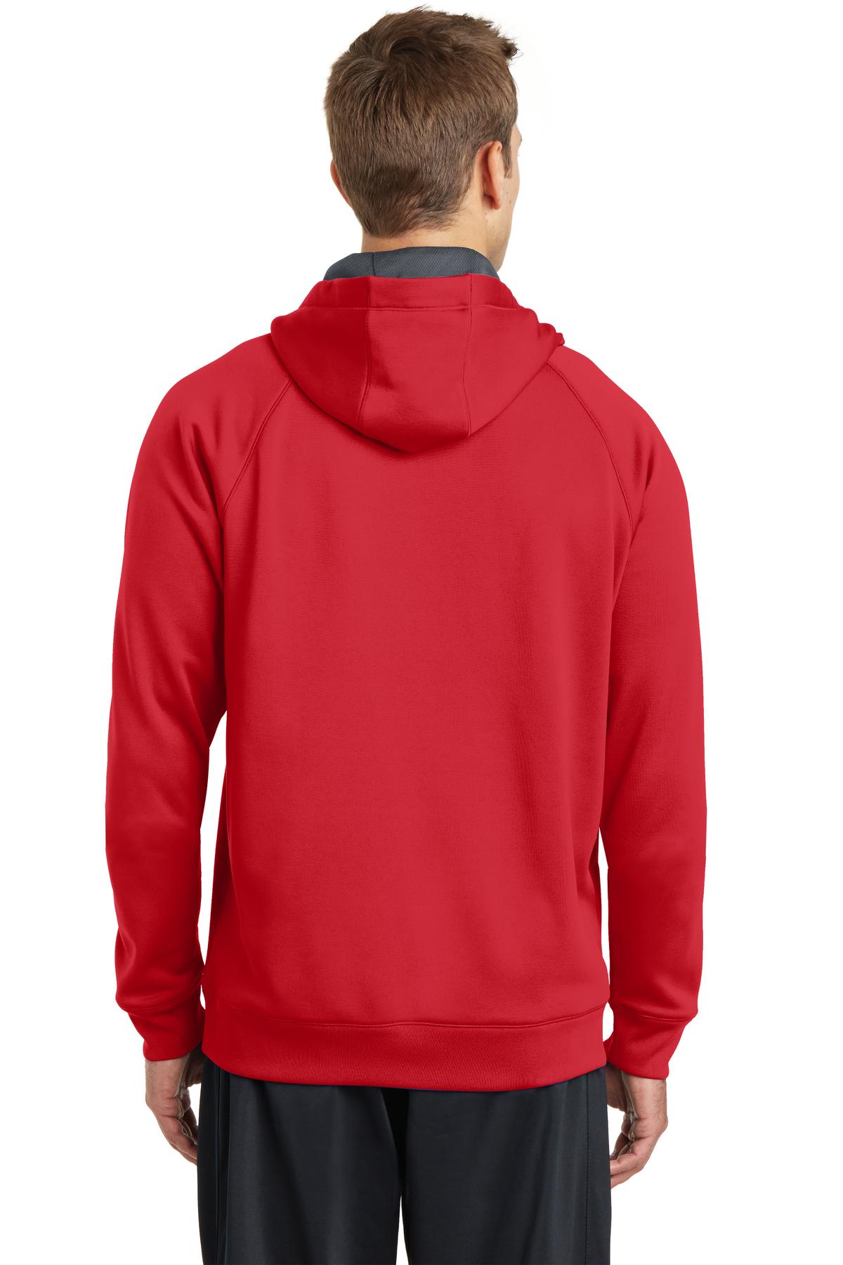 Custom Embroidered Sport-Tek Tech Fleece Hooded Sweatshirt. ST250,True Red