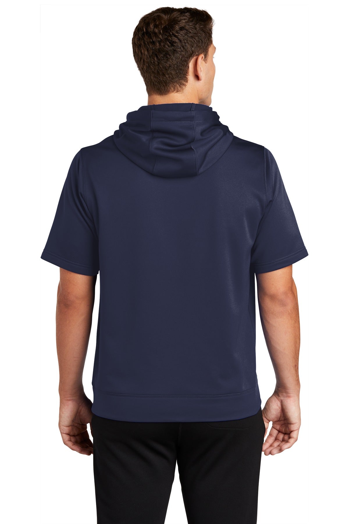 Custom Embroidered Sport-Tek Sport-Wick Fleece Short Sleeve Hooded Pullover. ST251,Navy