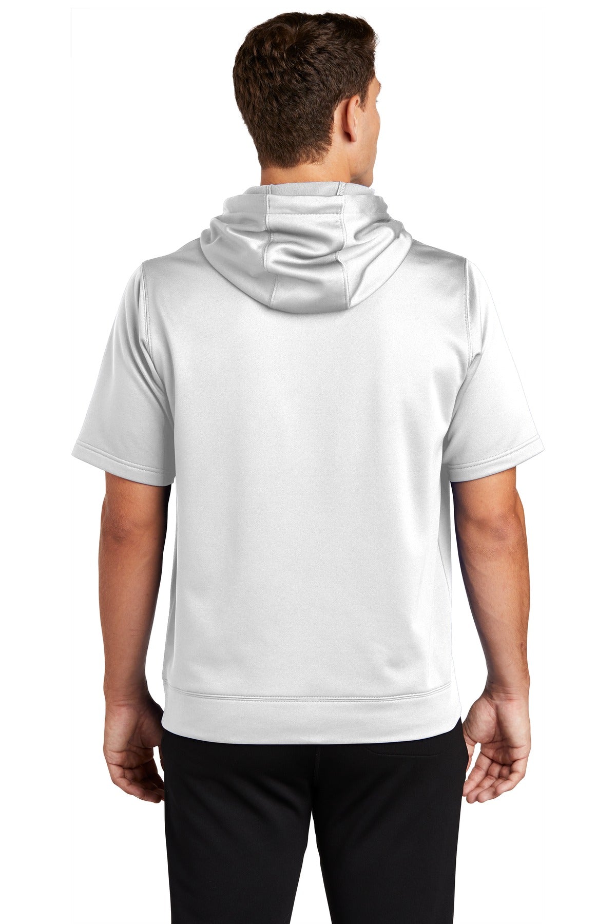 Custom Embroidered Sport-Tek Sport-Wick Fleece Short Sleeve Hooded Pullover. ST251,White