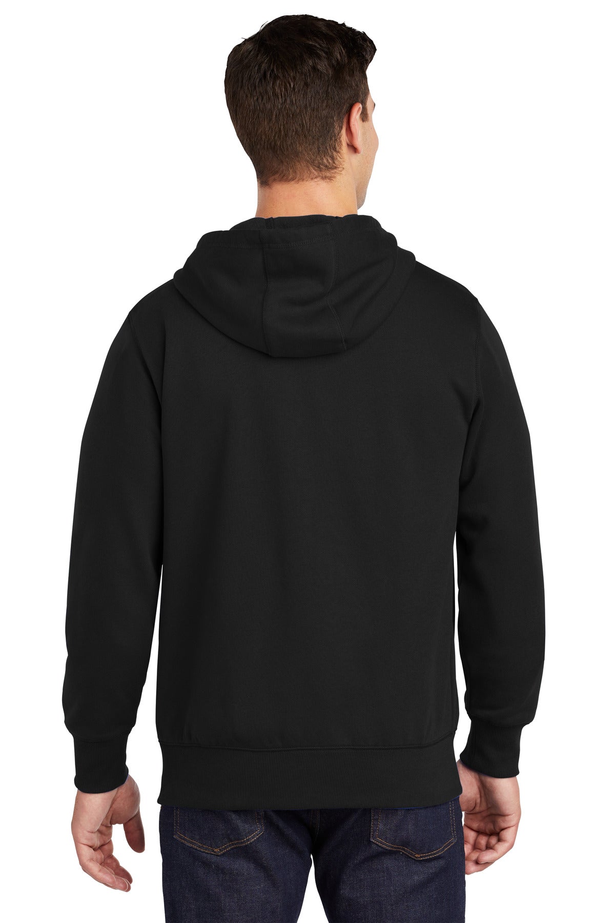 Custom Embroidered Sport-Tek Full-Zip Hooded Sweatshirt. ST258,Black