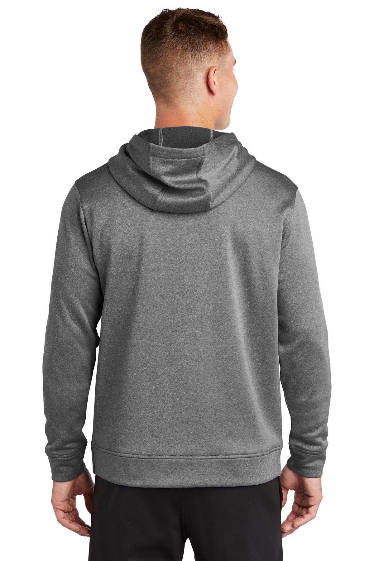 Custom Embroidered Sport-Tek PosiCharge Sport-Wick Heather Fleece Hooded Pullover. ST264,Black Heather