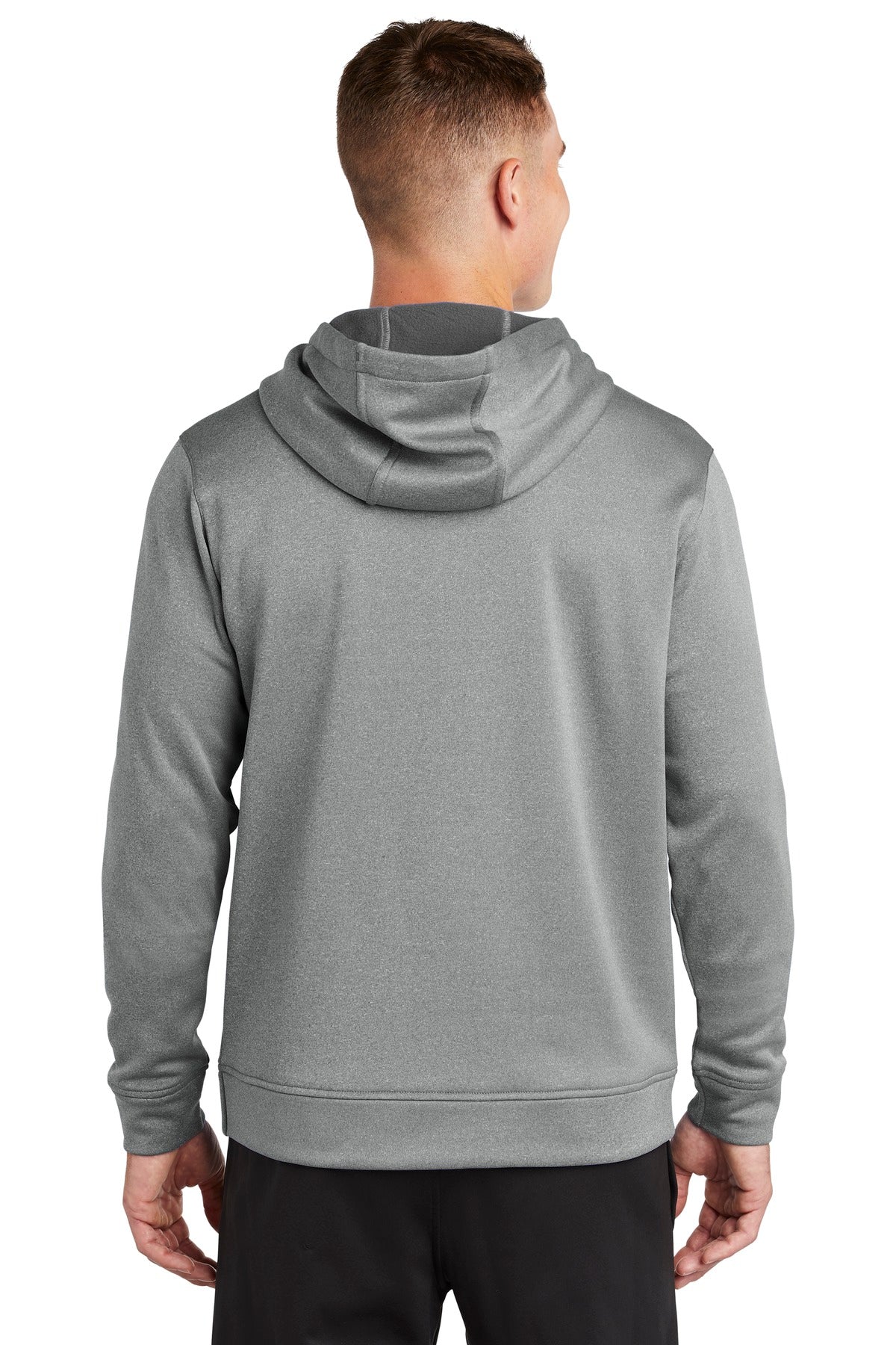 Custom Embroidered Sport-Tek PosiCharge Sport-Wick Heather Fleece Hooded Pullover. ST264,Dark Silver Heather