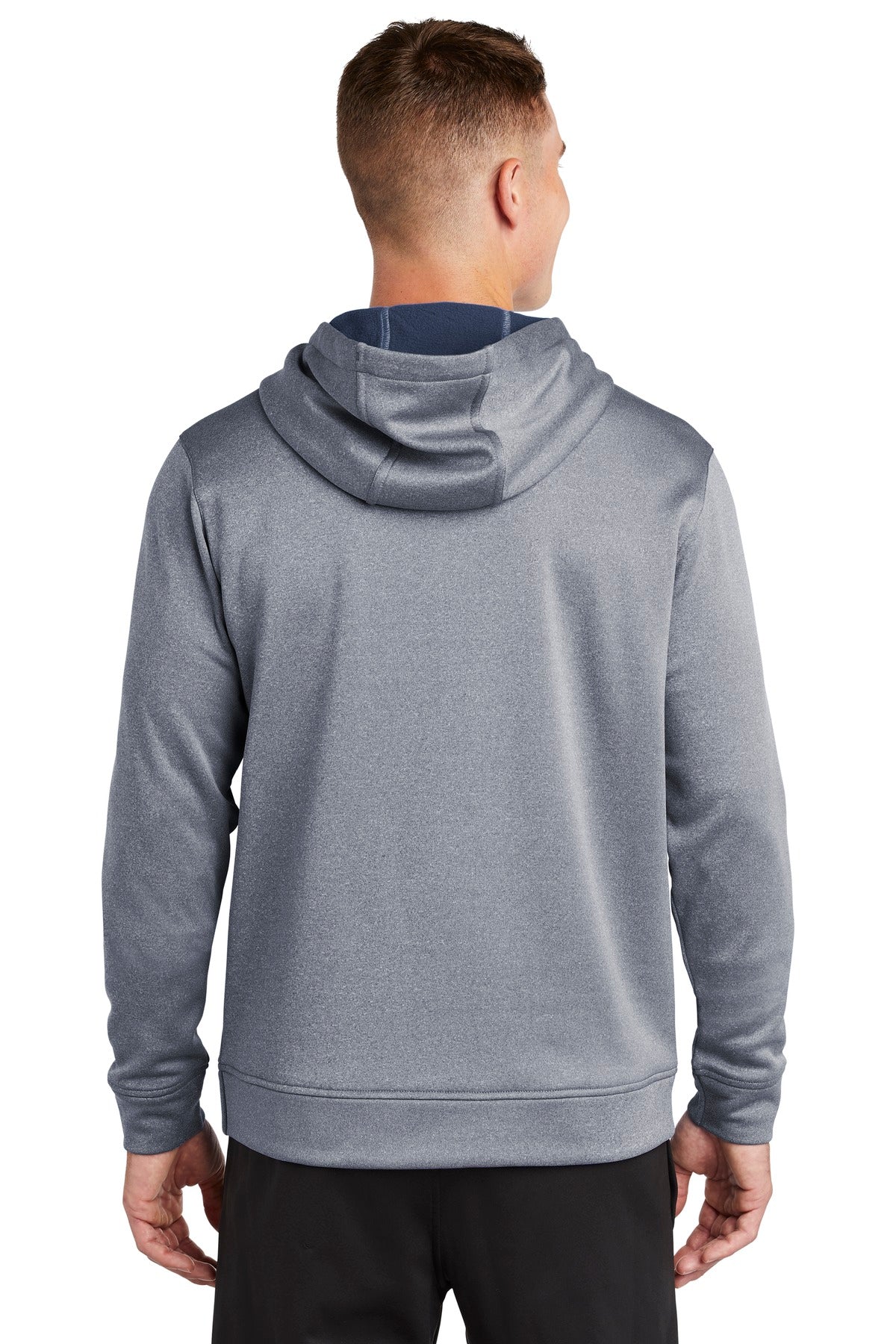 Custom Embroidered Sport-Tek PosiCharge Sport-Wick Heather Fleece Hooded Pullover. ST264,True Navy Heather