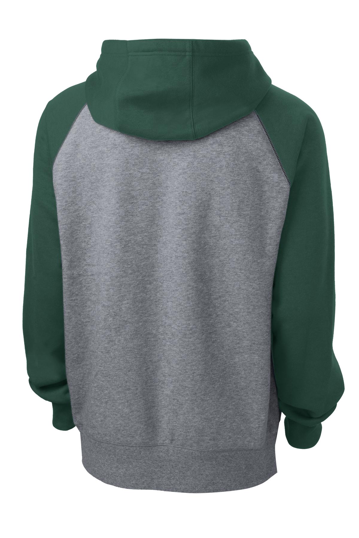 Sport-Tek Raglan Colorblock Pullover Hooded Sweatshirt. ST267