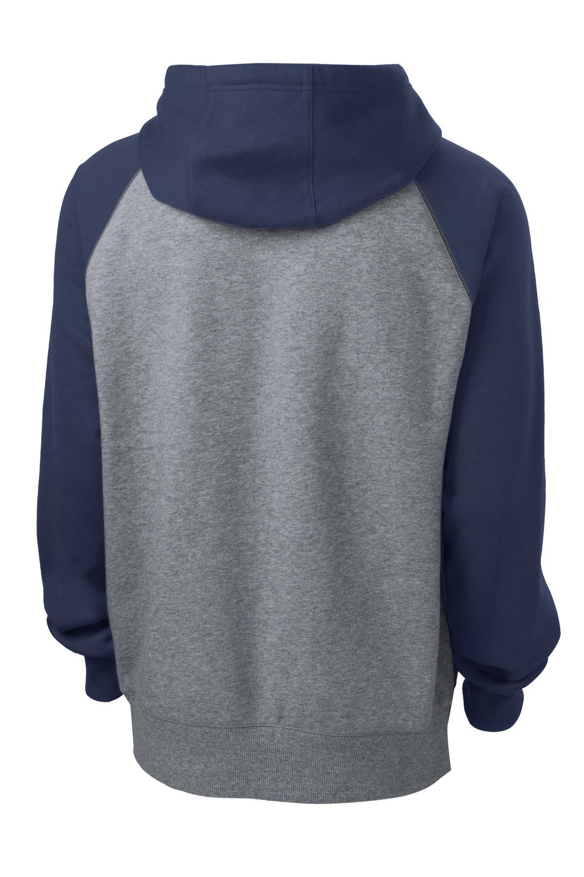 Sport-Tek Raglan Colorblock Pullover Hooded Sweatshirt. ST267