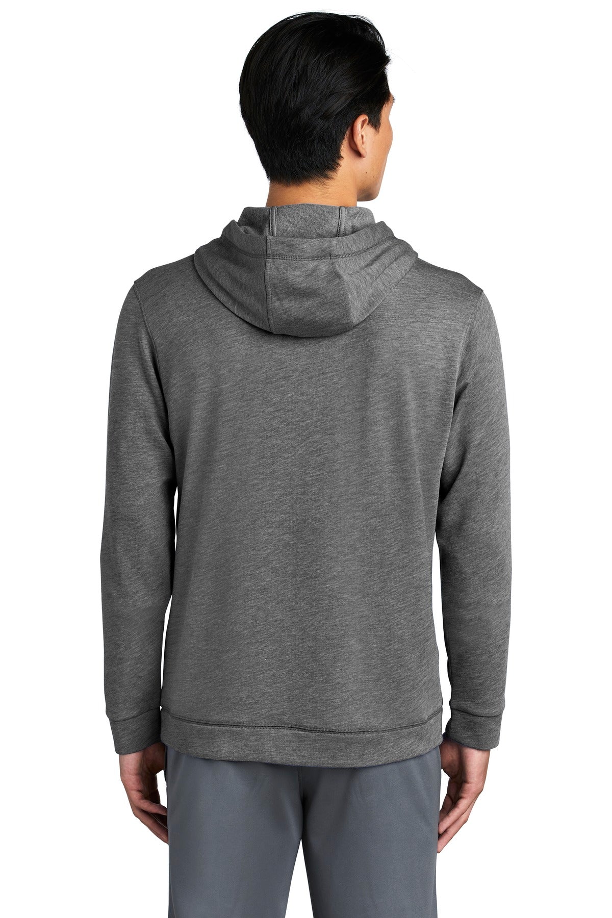 Custom Embroidered Sport-Tek PosiCharge Tri-Blend Wicking Fleece Hooded Pullover. ST296,Dark Grey Heather