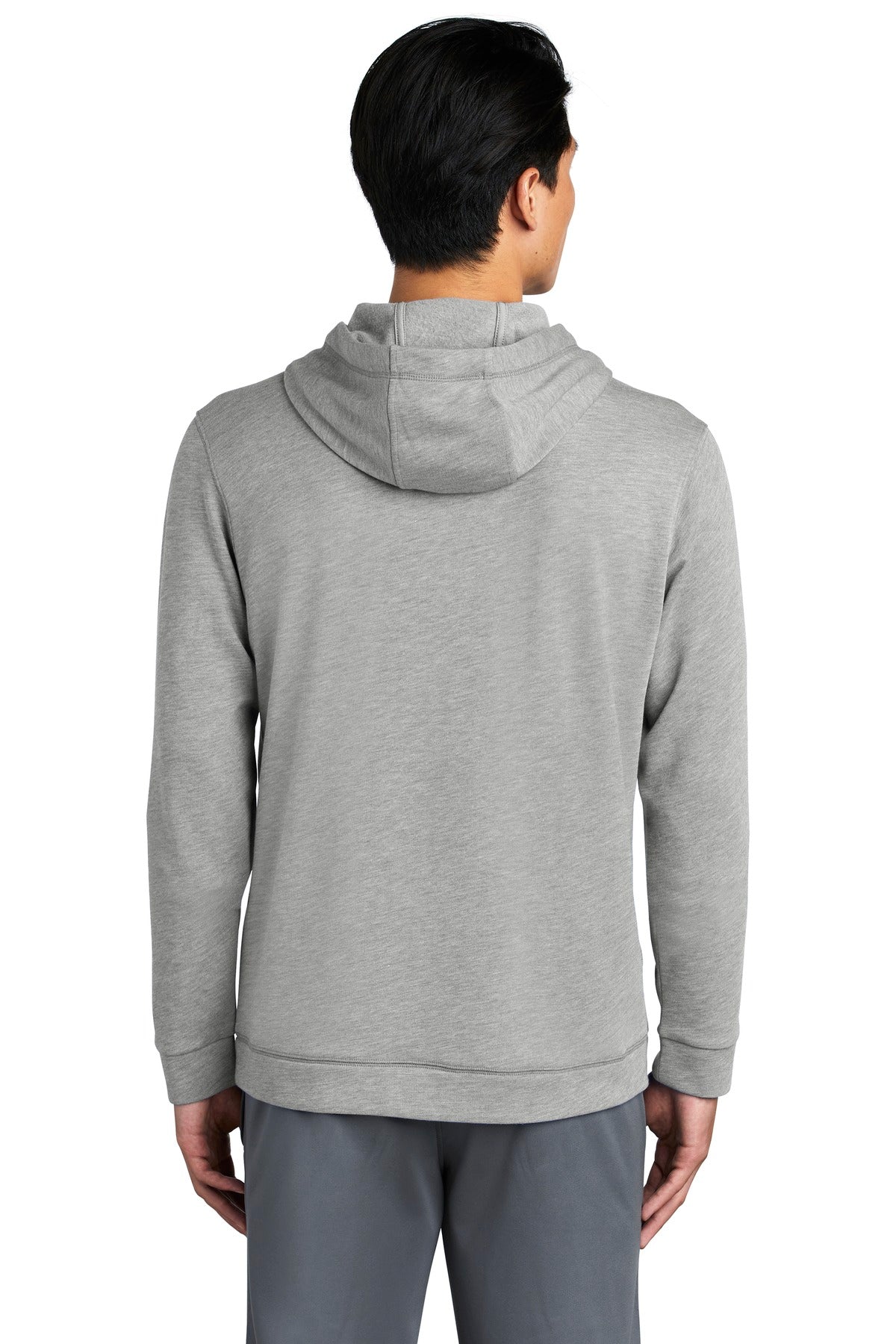 Custom Embroidered Sport-Tek PosiCharge Tri-Blend Wicking Fleece Hooded Pullover. ST296,Light Grey Heather