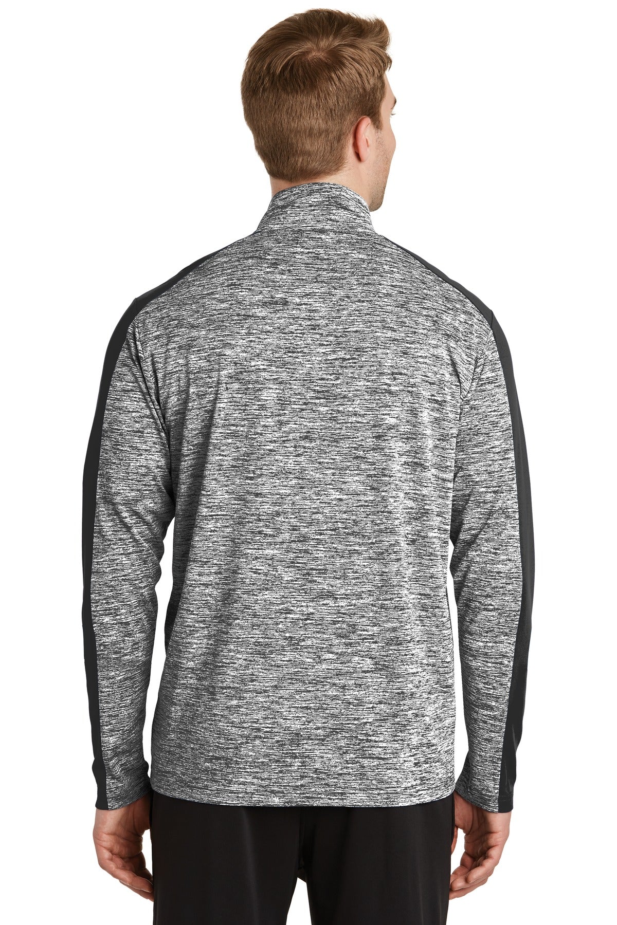 Custom Embroidered Sport-Tek PosiCharge Electric Heather Colorblock 1/4-Zip Pullover. ST397,Black Electric/ Black