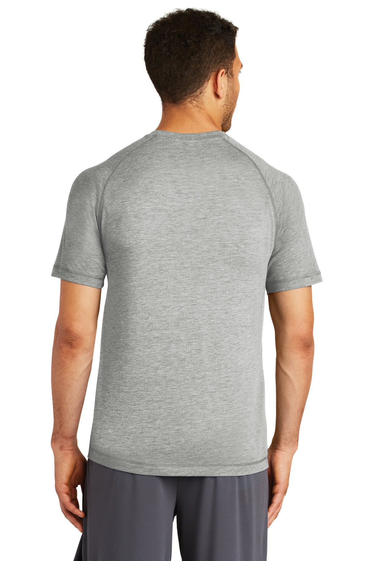 Custom Embroidered Sport-Tek PosiCharge Tri-Blend Wicking Raglan Tee. ST400,Light Grey Heather