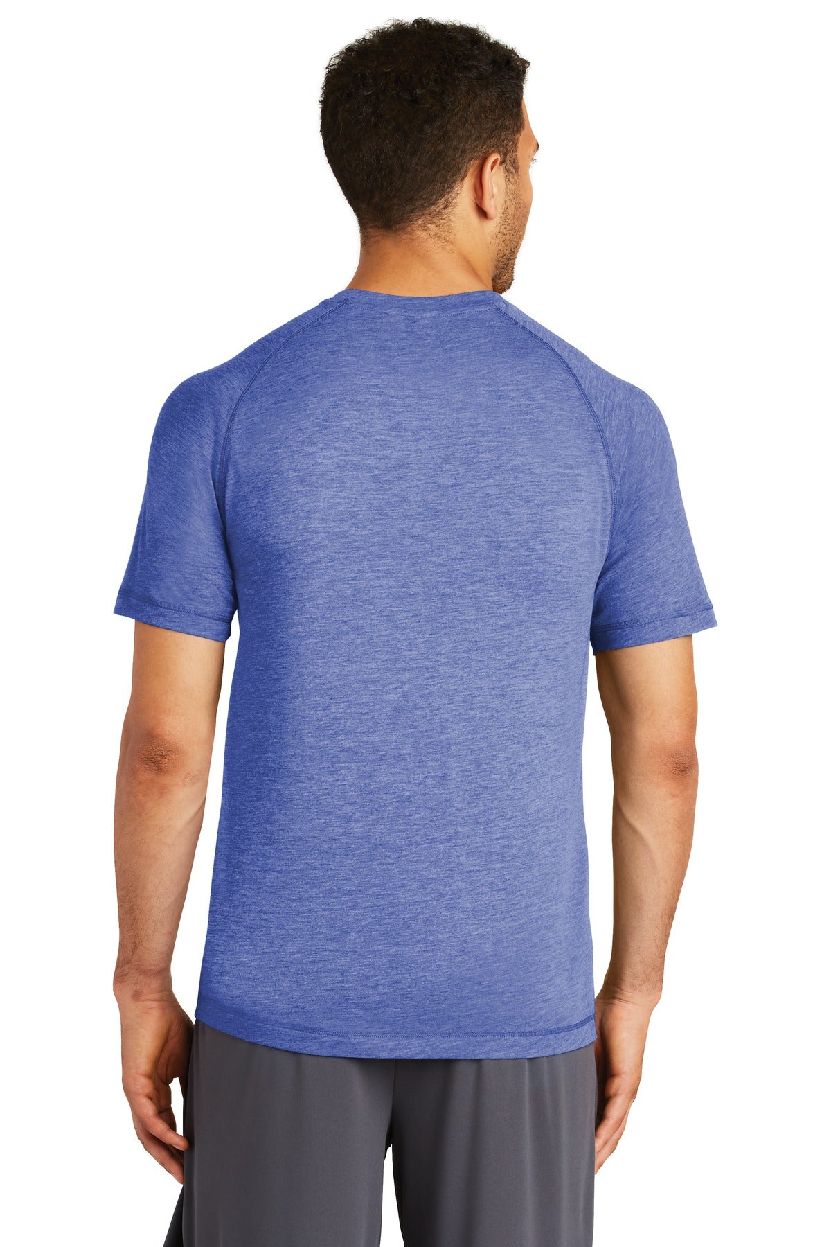 Custom Embroidered Sport-Tek PosiCharge Tri-Blend Wicking Raglan Tee. ST400,True Royal Heather