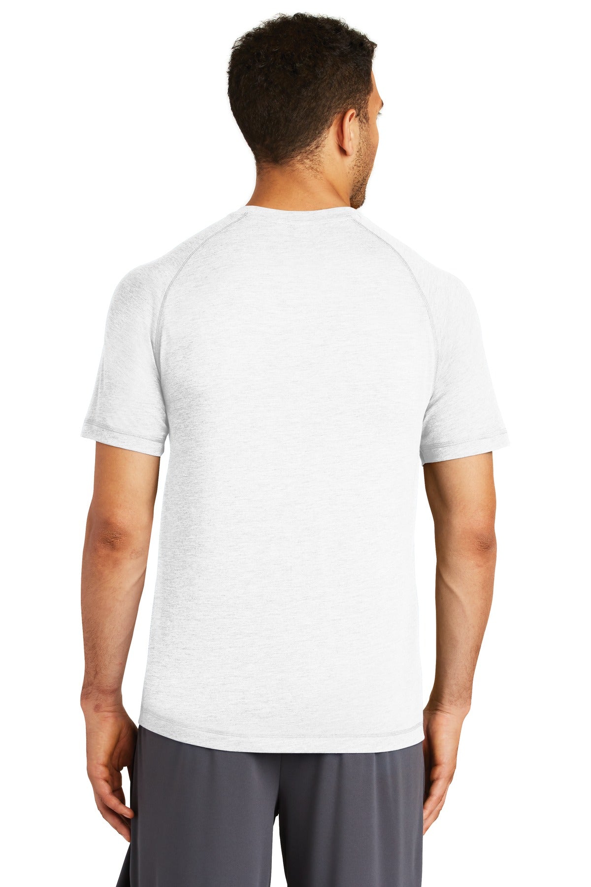 Custom Embroidered Sport-Tek PosiCharge Tri-Blend Wicking Raglan Tee. ST400,White Triad Solid