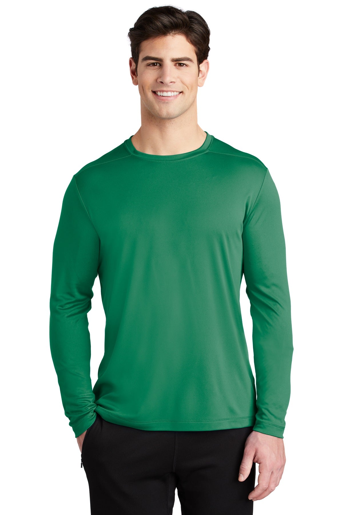 Sport-Tek Posi-UV Pro Long Sleeve Tee. ST420LS Kelly Green