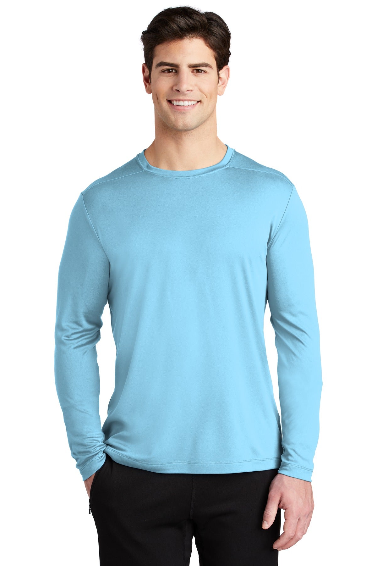 Sport-Tek Posi-UV Pro Long Sleeve Tee. ST420LS Light Blue