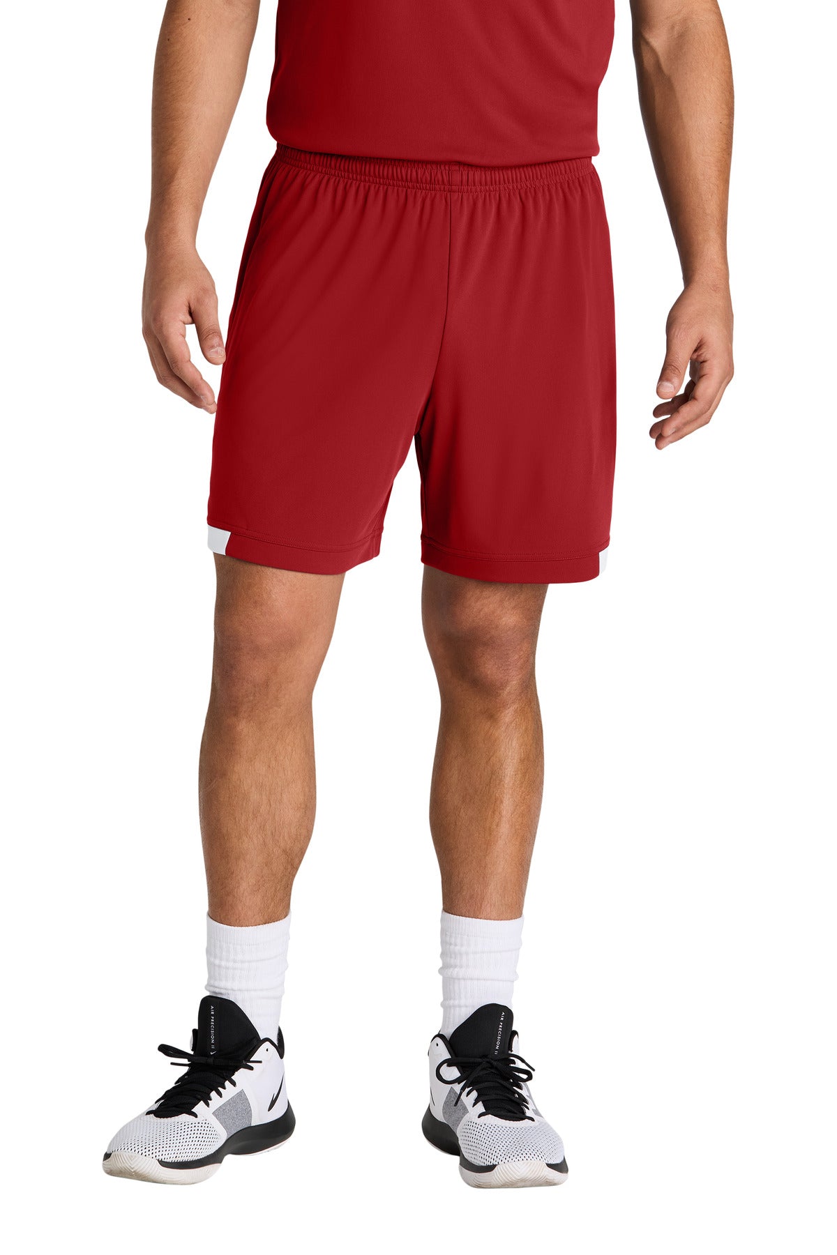 Sport-Tek Club 7 Short ST442 Deep Red/ White