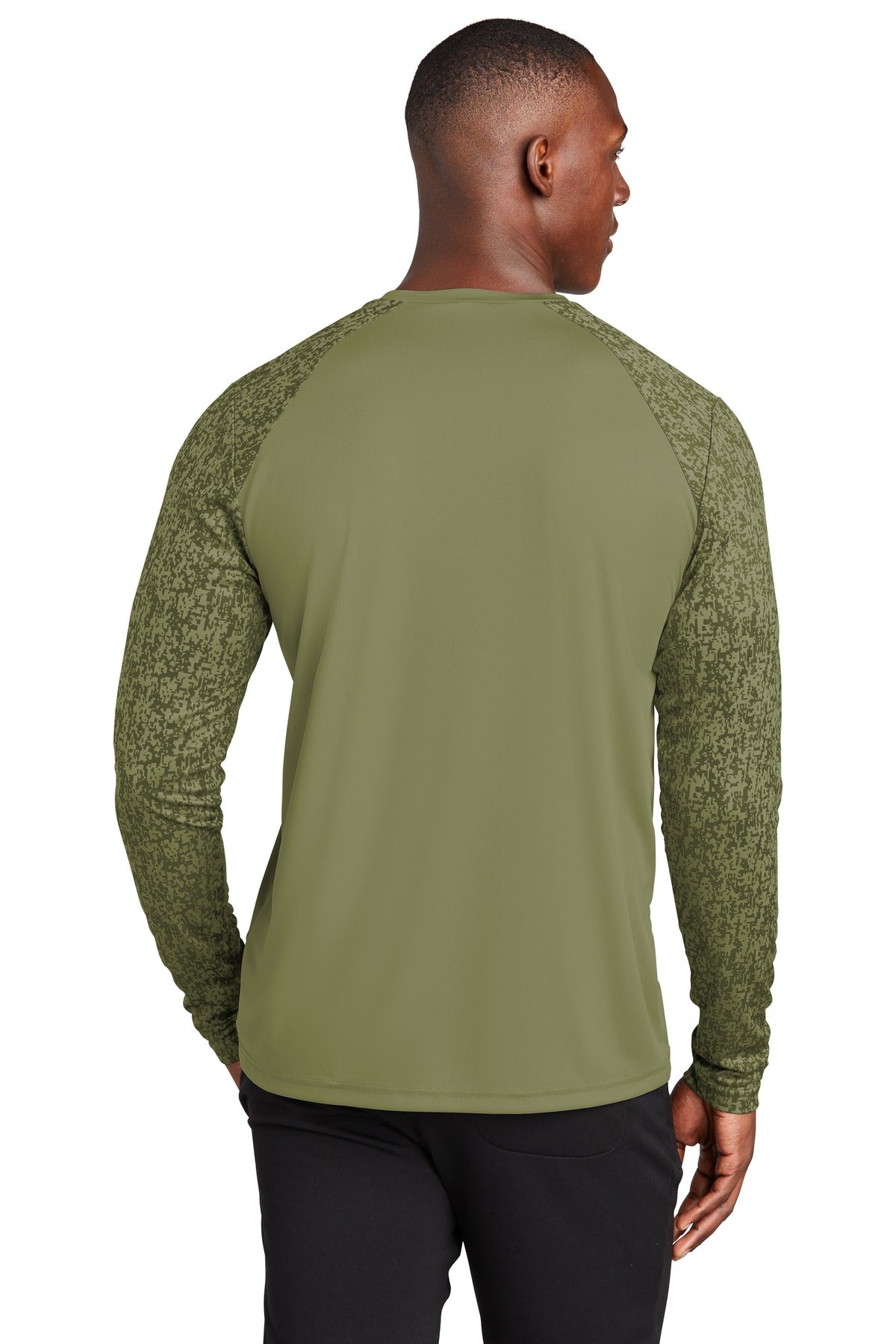 Custom Embroidered Sport-Tek Long Sleeve Digi Camo Tee. ST460LS,Olive Drab Green